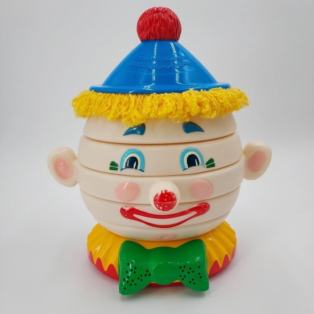 Texas Instruments Talking Stack-A-Round Clarence the Clown 1990s Working VTG Toy